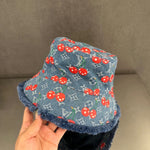 Pre Order Cherry Logo Design Luxury Denim Bucket Hat