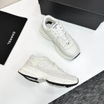 Pre Order Luxury Tweed Suede Trainers In White