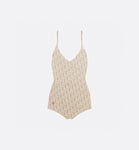 Pre Order Luxury Nude Cd Logo Design Cross Back Swimsuit