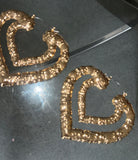 Double Heart Hoop Gold Earrings