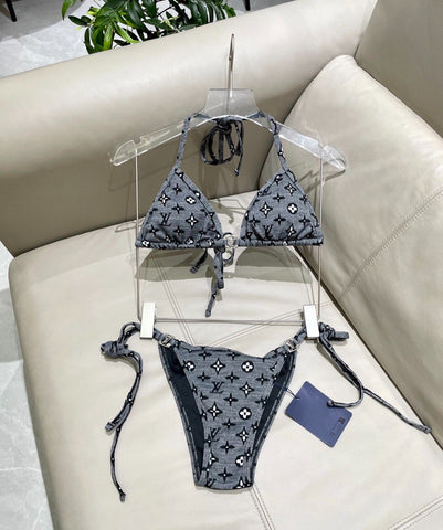 Pre Order Charcoal Luxury Logo Bikini Set