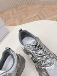 Pre Order Luxury Logo Trainers In Grey/Silver