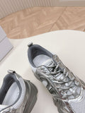 Pre Order Luxury Logo Trainers In Grey/Silver