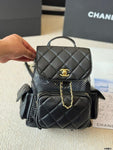 Pre Order Luxury Mini Black Backpack With Chain