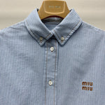 Pre Order Blue Pin Stripe Luxury Logo Short & Shirt Set