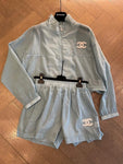 Pre Order Faded Luxury Design With Logo Short & Jacket Set