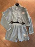 Pre Order Faded Luxury Design With Logo Short & Jacket Set