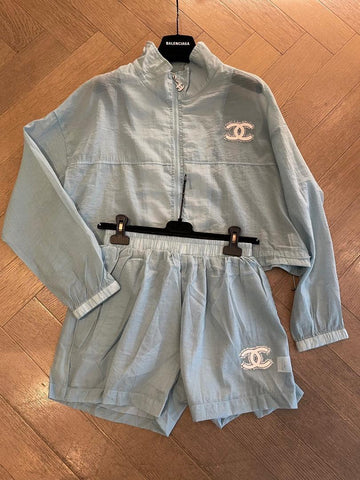 Pre Order Faded Luxury Design With Logo Short & Jacket Set