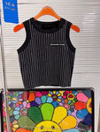 Pre Order Luxury Logo Sparkle Design Sleeveless Top (2 Colours)