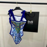 Pre Order Blue Luxury Paisley Print Swimsuit