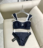 Pre Order Luxury Bandeau White Logo Bikini Set