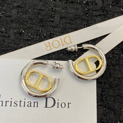 Pre Order Luxury Gold Initial Hoops In Silver