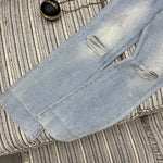 Pre Order Luxury Logo Design Ripped Flared Jeans