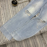 Pre Order Luxury Logo Design Ripped Flared Jeans
