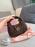 Pre Order Textured Soft Luxury Handbag In Chocolate