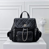 Pre Order Luxury Logo Chain Netted Backpack (2 Colours)