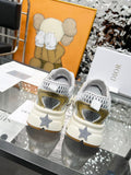 Pre Order Luxury Silver Logo Trainers With Gold Detail
