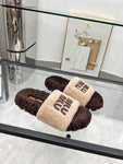 Pre Order Fluffy Luxury Logo Teddy Slippers