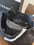 Pre Order Luxury Embroidered Logo Dark Denim Handbag