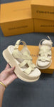 Pre Order Luxury Logo Multi Strap Wedges