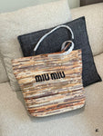 Pre Order Luxury Crochet Logo Stripe Handbag
