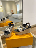 Pre Order Luxury Black Logo Wedges