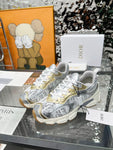 Pre Order Luxury Silver Logo Trainers With Gold Detail