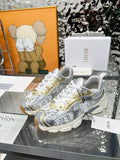 Pre Order Luxury Silver Logo Trainers With Gold Detail
