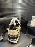 Pre Order Luxury Logo Black Stripe Basket Cross Body HandBag