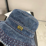 Pre Order Luxury Gold Logo Denim Bucket Hat