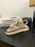 Pre Order Crochet Luxury Gold Logo Sandals