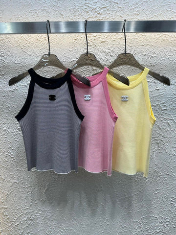 Pre Order Luxury Logo Sleeveless Strap Top