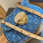 Pre Order Luxury Denim Logo Studded Strap Bag