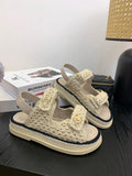 Pre Order Crochet Luxury Gold Logo Sandals