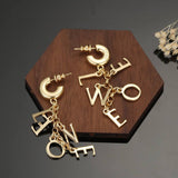 Pre Order Gold Luxury Letter Logo Earrings