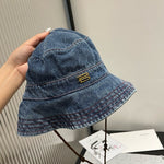 Pre Order Luxury Gold Logo Denim Bucket Hat