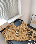 Pre Order Luxury Gold Logo Tassle Beach Bag