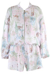 Matching Windbreaker Tie Waist Short Set