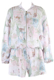 Matching Windbreaker Tie Waist Short Set