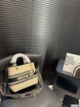 Pre Order Luxury Logo Black Stripe Basket Cross Body HandBag