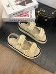 Pre Order Crochet Luxury Gold Logo Sandals