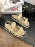 Pre Order Crochet Luxury Gold Logo Sandals