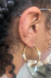 Diamanté Ball Gold Hoops