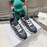 Pre Order Luxury Leather Blue Logo Design Trainers