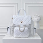 Pre Order Luxury Logo Chain Netted Backpack (2 Colours)