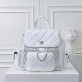 Pre Order Luxury Logo Chain Netted Backpack (2 Colours)