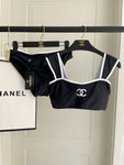 Pre Order Luxury Bandeau White Logo Bikini Set