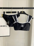 Pre Order Luxury Bandeau White Logo Bikini Set