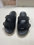 Pre Order Luxury Gold Letter Logo Strap Slides