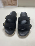 Pre Order Luxury Gold Letter Logo Strap Slides